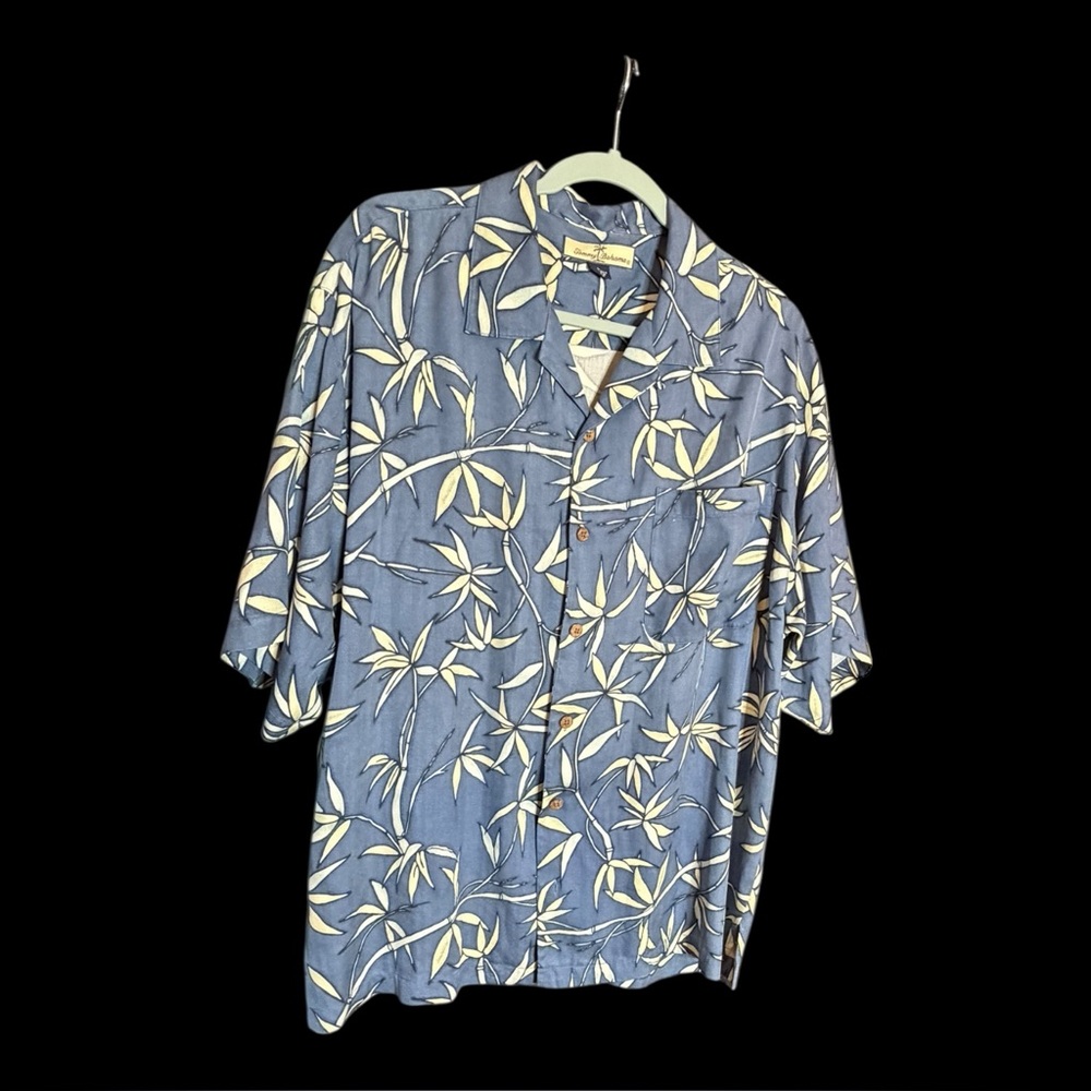 Tommy Bahama 90s Vintage Blue Hawaiian Shirt Sz L